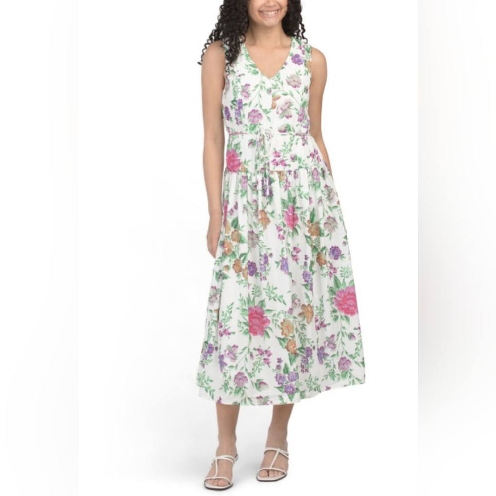 Julia Jordan NWT Floral Sleeveless White Maxi Dress